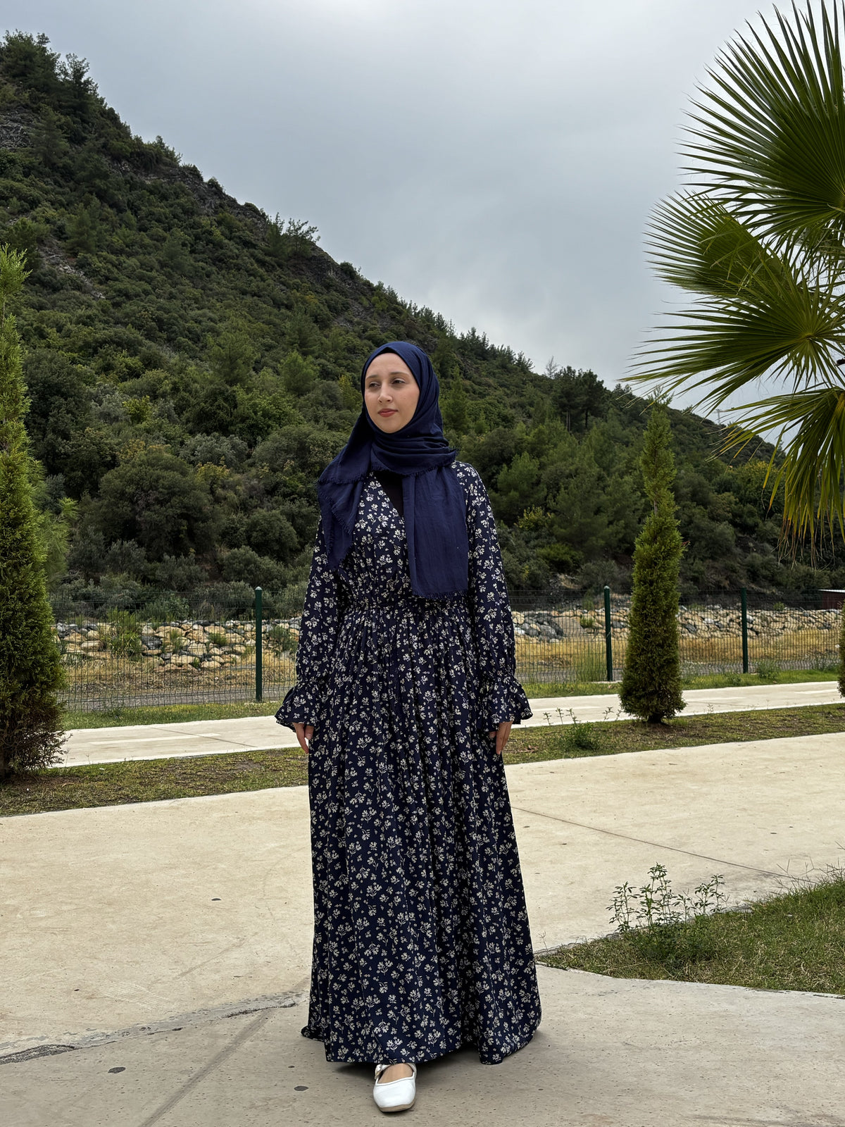 Namaz Elbisesi Çiçek Desenli