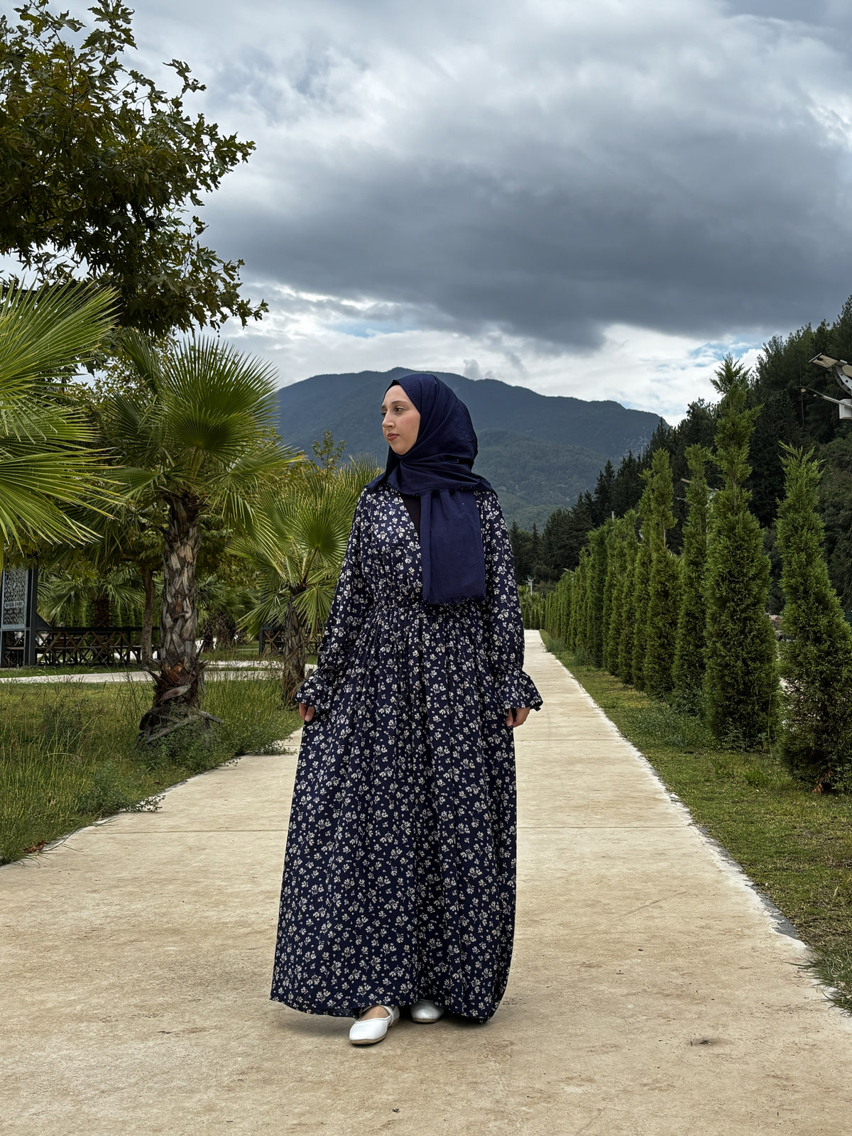 Namaz Elbisesi Çiçek Desenli