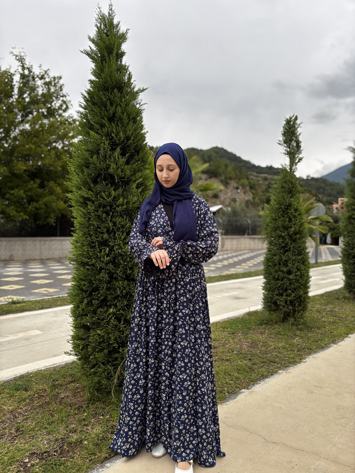 Namaz Elbisesi Çiçek Desenli