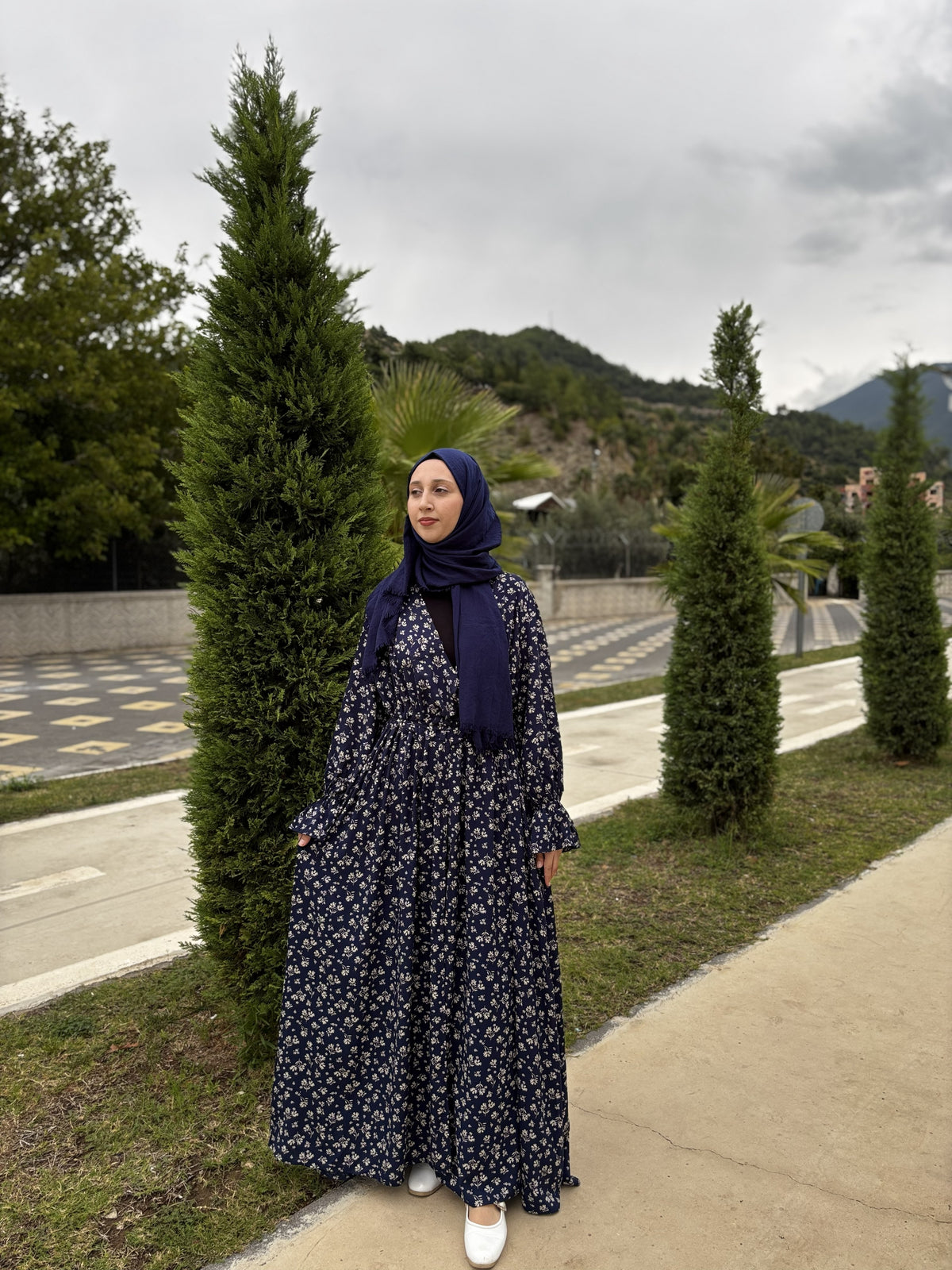 Namaz Elbisesi Çiçek Desenli