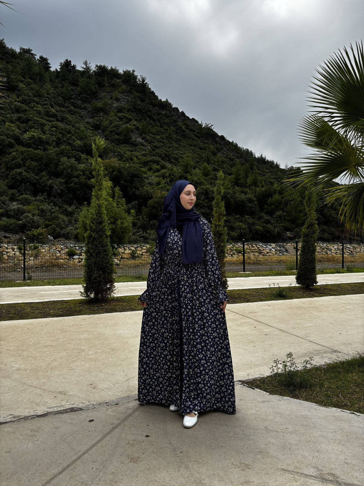 Namaz Elbisesi Çiçek Desenli