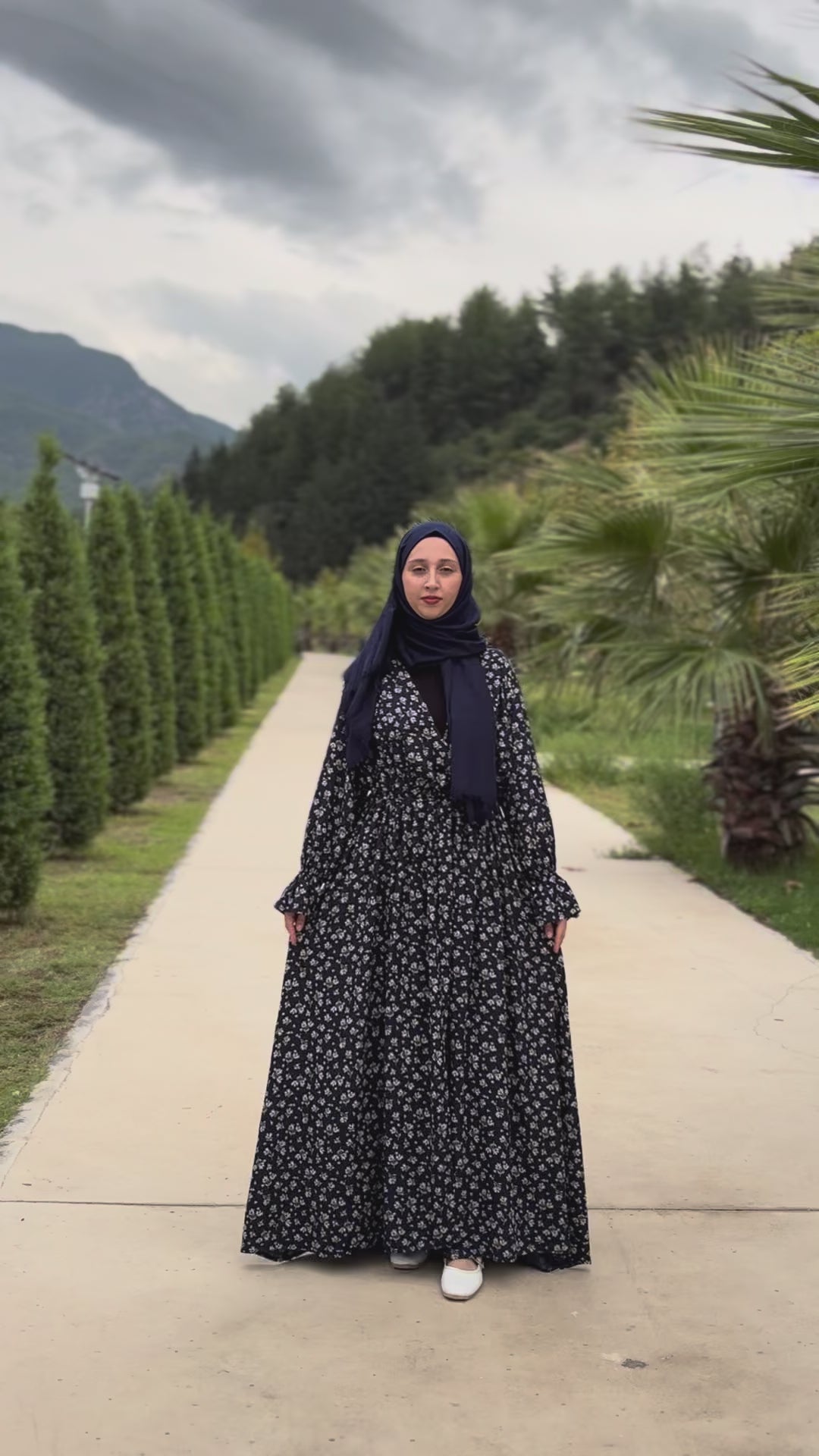 Namaz Elbisesi Çiçek Desenli